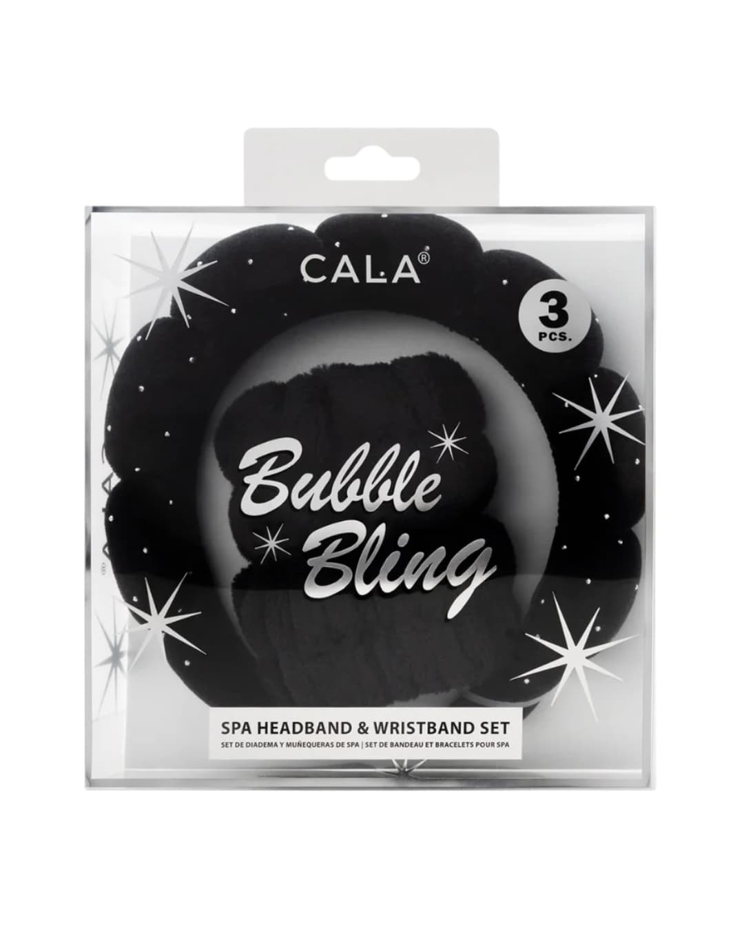 CALA SPA HEADBAND & WRISTBAND SET BLACK