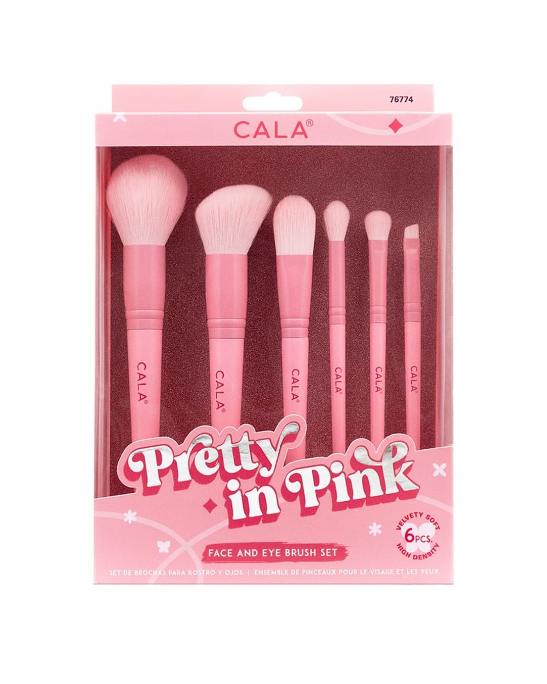 CALA PRETTY IN PINK FACE & EYE BRUSH SET 6PC