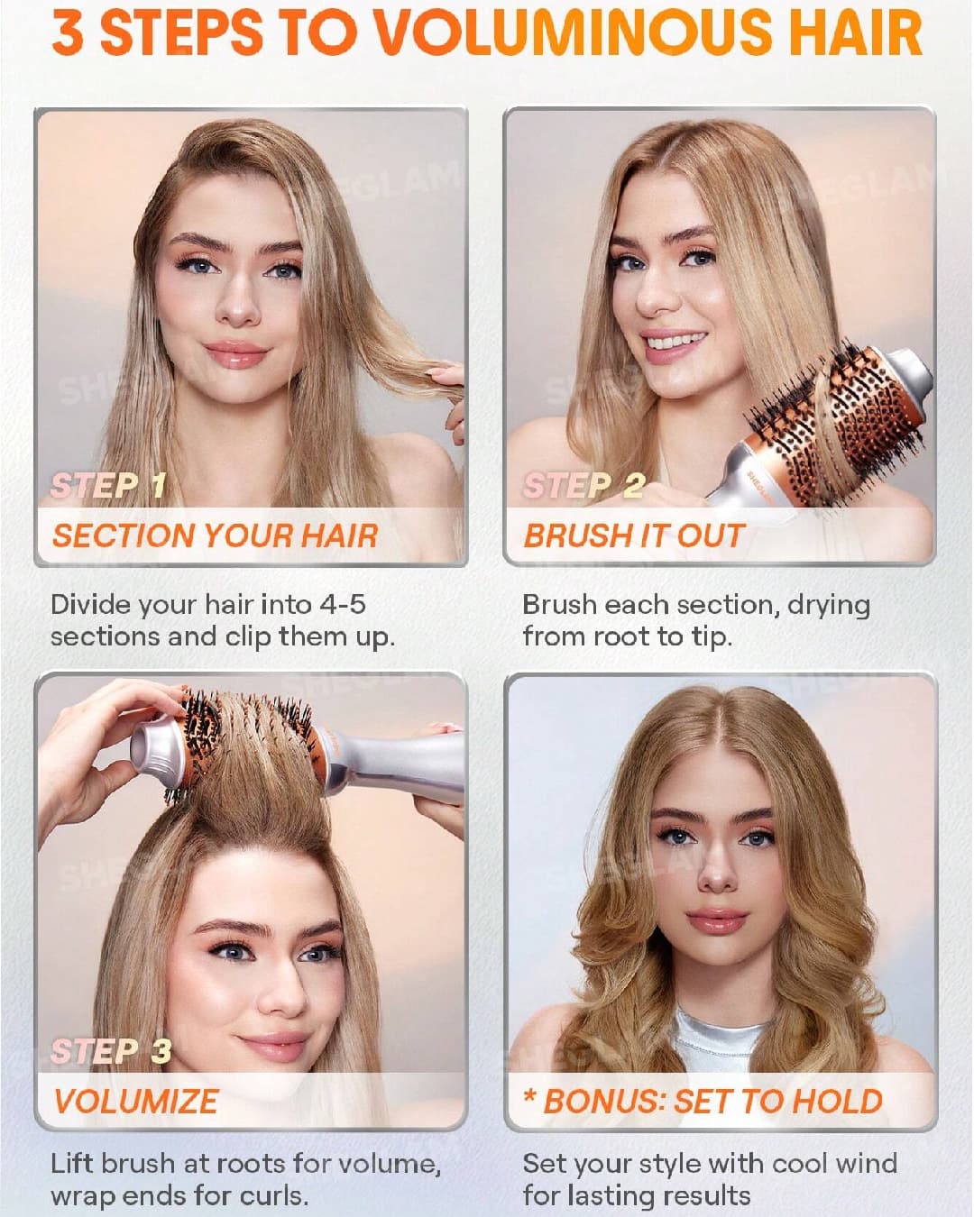 SHEGLAM HAIR BLOWOUT BLISS VOLUMIZING HOT AIR BRUSH 72MM