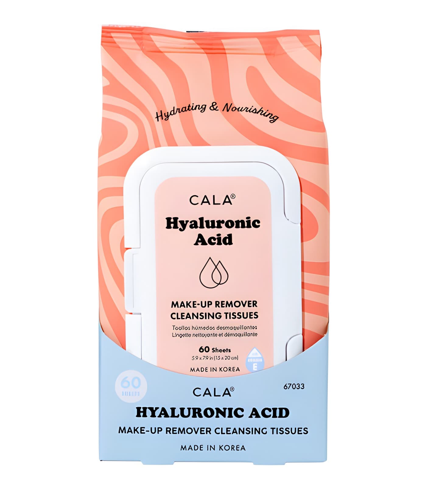 CALA HYALURONIC ACID MAKE-UP REMOVER CLEAANSING TISSUES 60 SHEETS