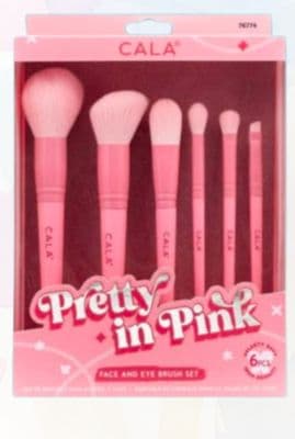 CALA PRETTY IN PINK FACE & EYE BRUSH SET 6PC