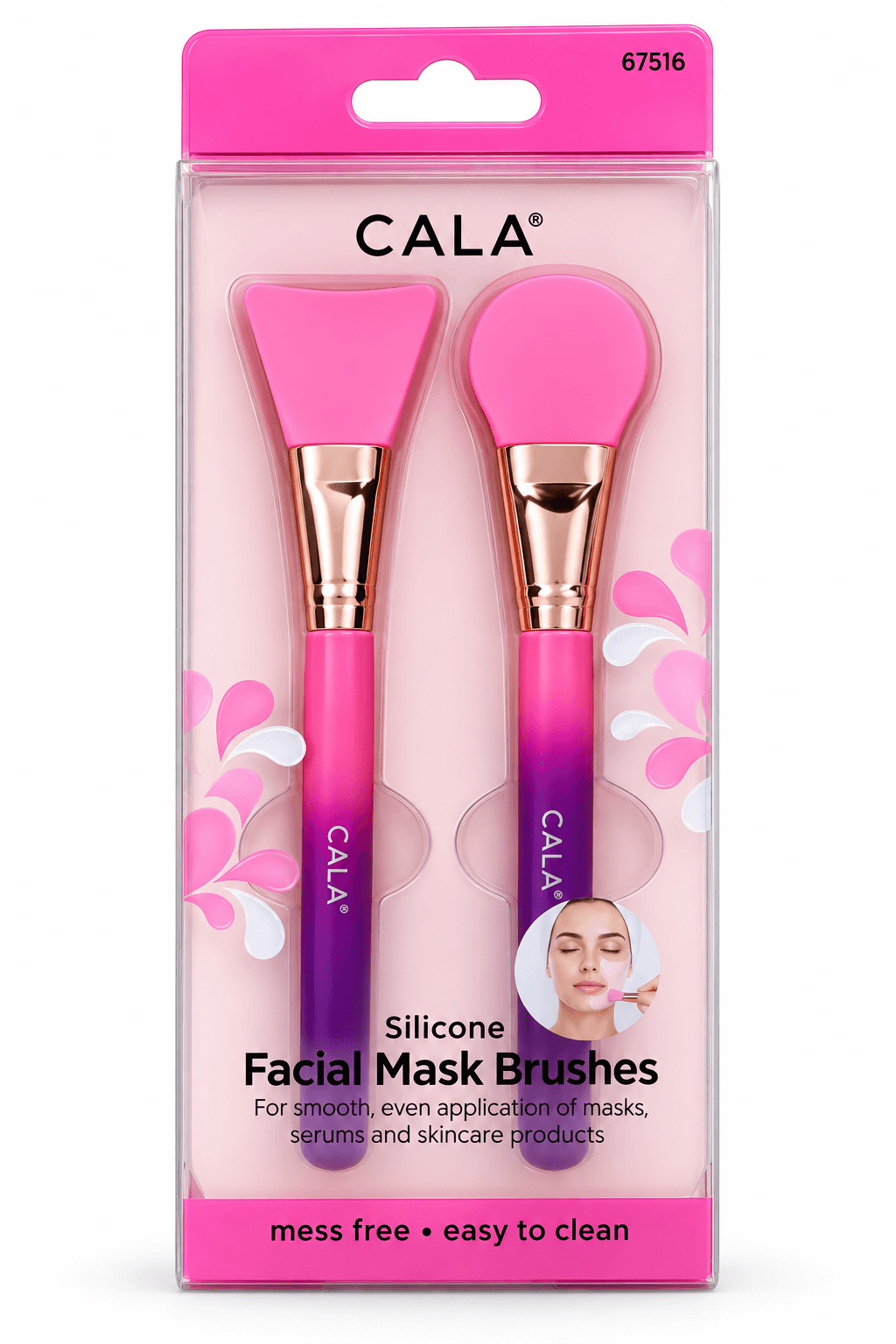 CALA SILICONE FACIAL MASK BRUSHES 2PC